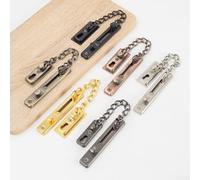 Chaîne de sécurité en acier inoxydable, loquet antivol réglable avec bouton à ressort pour porte de maison, d'hôtel et 155 mm (bronze rouge antique)