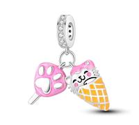 Chaîne de sécurité en forme de coccinelle avec croix de Jésus en argent sterling 925 compatible avec les bracelets Pandora Moments, Métal Argent sterling, Pas de gemme