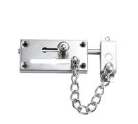 Chaîne de sécurité for porte, verrou à petit pêne, for coulissante, chaîne for, en acier inoxydable(Silver)