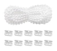 Chaîne de Store Enrouleur 6 m avec 10 Connecteurs d'Accouplement, Connecteur de Cordon 4,5 mm pour Réparation de Rouleau de Rideau (Blanc)