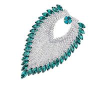 Chaîne de strass, épaulettes d'épaule chaîne de gland strass d'oeil de cheval pour la décoration de sac de vêtements d'artisanat de bricolage(Vert)