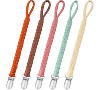 Chaîne De Sucette Bébé En Coton Avec,Avec 5 Pcs Adaptateur De Sucette Convient Aux Sucettes Jouets De Dentition Pour Filles Et Garçons Pour Bébé Essentiels,Garde La Tétine Propre.[H113]