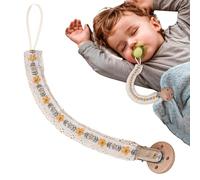 Chaîne de sucette, clip de sucette de dentition - Jouet apaisant de Teether | Broïde corde de sucette pour garçons et filles, soulagement des dents, sangle pour les de 0 à 3 ans