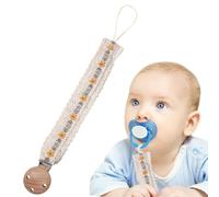 Chaîne de sucette, clip de sucette de dentition | Jouet apaisant de Teether,Ligot de support de sucette brodé pour 0 à 3 ans