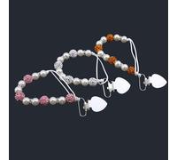 Chaîne De Sucette En Cristal Fait À La Main, En Forme De Coeur, Pour Bébé, Nouveau-Né, Écologique