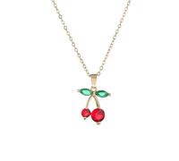 Chaîne de synthèse Collier de Pendentif de Cerise Zircon Brillant pour Femmes Cadeaux Accessoires de Bijoux Vintage