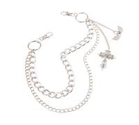 Chaîne de taille avec pendentif croisé pour adulte, unisexe, pantalon punk, jeans, hip-hop, tenue décontractée, portefeuille, pendentif croisé, taille unique, Comme décrit, Comme décrit.