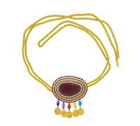 Chaîne de taille contemporaine en corde avec strass en bleu vert pour les femmes qui aiment les styles de mode uniques, taille unique, Comme décrit, Comme décrit.