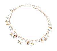 Chaîne de taille de plage Caractéristiques Coquilles Charme pour un look tendance Imitation perles Échantillon Pendentif Chaîne de corps