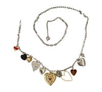 Chaîne de taille des années 2000 - Longueur réglable - Pendentif en forme de cœur - Accessoire unisexe pour adolescents - Décoration décontractée et de fête