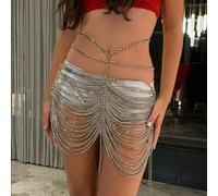 Chaîne De Taille En Alliage Multi-Faces, Chaîne De Corps En Métal, Véritable Tir - Miwi - Argent