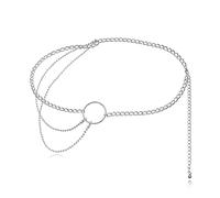 Chaîne de taille en argent et or pour femme, double couche, bijou de ventre, 100 cm