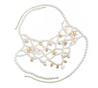 Chaîne de taille perlée/bijoux de chaîne de corps réglables avec conception d ' étoile de mer pour diverses occasions, y compris les escapades à la plage, bijoux de plage naturels