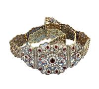 Chaîne de taille pour femme Algérie marocaine Caftan Or Argent Cristal Bijoux de corps pour mariage et cadeau, 1290ored, taille unique