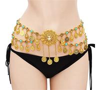 Chaîne de Taille pour Femme Chaîne de mode Rétro de style ethnique Belly Dance ACCESSOIRES(Gold)