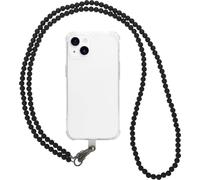 Chaîne De Téléphone, Decor De Perles En Acrylique Tendance, Dragonne Universelle Antichute Pour Téléphones Portables, Noir