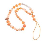 Chaîne de Téléphone Décorative en Cristal Pierre Orange pour Téléphone | Décor Délicat et Créatif, Installation Facile, Usage Polyvalent, Touche Poignet, pour Clés et Usage Féminin