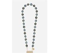 La Coque Francaise Chaîne de téléphone Cassy fleurs bleues et noires 120 cm