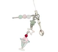 Chaîne de téléphone perlée faite à la main, série de crème glacée, décoration de d ' embellissement et accessoire de mode pour et porte-clés en résine colorée