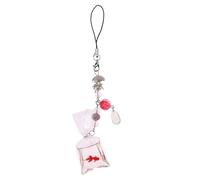 Chaîne de téléphone portable avec pendentif en forme de poisson mignon pour étui de téléphone, sac d'appareil photo, As show, Métal, Pas de pierre précieuse