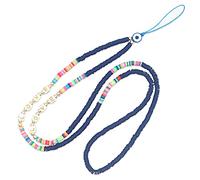 Chaîne de téléphone portable bohème anti-perte - Pendentif de téléphone portable - Perles colorées - Cordon tour de cou - Dragonne - Pour femme