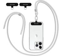 Chaîne De Téléphone Portable Universelle - Convient À Tous Les Smartphones - Avec 2 Patchs Universels - Cordon Compatible Avec Toutes Les Coques Standard - Gris Clair