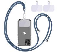 Chaîne de téléphone portable universelle - Cordon universel pour téléphone portable à suspendre autour du cou - Avec cordon de téléphone portable - Réglable et amovible - 1 bleu