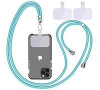 Chaîne de téléphone portable universelle - Cordon universel pour téléphone portable à suspendre autour du cou - Avec cordon de téléphone portable - Réglable et amovible - Bleu militaire (1 bleu