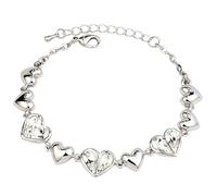Chaîne de Tennis en Zircon, bracelets scintillants, bijoux d'anniversaire, de saint-valentin, cadeau pour femmes et adolescentes Bracelet 8 Naturelle Messages Ensembles Bijoux (White, One Size)