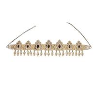 Chaine de tête arabe du Moyen-Orient décoratif en cristal Chaîne de tête élégante Algérie Cérémonie de mariage Charm Coiffe de mariage Chaîne de tête de mariage, taille unique, Comme décrit, Comme
