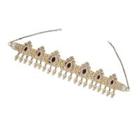 Chaîne de tête élégante en cristal arabe du Moyen-Orient - Bijou de tête de mariage algérien