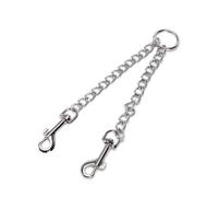 Chaîne de Traction à Double Tête pour Chien, Acier Inoxydable | Design Ajusté, Ne Blesse Pas le Cou, pour Chiot et Chien, Fournitures pour Animaux, Argenté