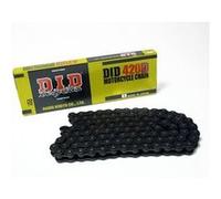D.I.D Racing Chain – Chaîne de transmission 420D – Noir/Noir – 130 maillons – Joint clip (RJ)