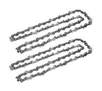 Chaîne de tronçonneuse 16 Pouces, 57 maillons d'entraînement, chaîne de tronçonneuse 3/8" LP Mini Guide Chain, chaîne de tronçonneuse Portable de Remplacement, Calibre 0,050"(57DL 16In 2PC)