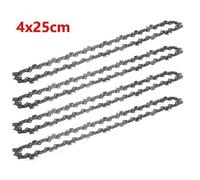 Chaîne de Tronçonneuse 25cm - 4 Pièces - Pas 3/8 LP 1,1 mm 40TG pour Dolmar AS1925Z Makita DUC254Z