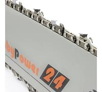 Chaîne de tronçonneuse à burin complet Longueur de coupe 25 cm 1,1 mm 3/8" 40 TG Compatible avec WORX, Dolmar, Makita, Stihl
