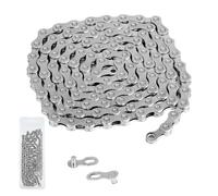 Chaîne de Vélo 10 Vitesses, 1/2 x 11/128 Pouces, Acier Spécial, Argent, chaîne de vélo pour Vélos de Route, Sportbike, Chaîne de Bicyclette Durable, Compatible avec Différents Types de Vélo