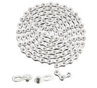 Chaîne de vélo 116 maillons 1/2" x 3/32" for VTT/route monovitesse 6/7/8/9/10/11/12 vitesses avec transmission plaquée argent pour vélos de montagne(10speed)