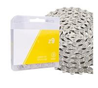 Chaîne de vélo, 116 Sections en Acier à Haute teneur en Carbone 8-12 Vitesses avec revêtement électrolytique, adaptée à Tous Les Types de vélos.(Silver,11S)