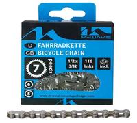 Chaîne de vélo 5/6/7 pans 116 maillons avec antivol de chaîne argent/marron