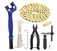 Chaîne De Vélo 6/7/8 Vitesses 1/2 X 3/32"" 116 Maillons Dérive-Chaîne Vélo Avec Pince Antivol + Testeur De Chaîne + Brise-Chaîne, Chaîne De Vélo Kit D'outils De Chaîne Bmx Vtt