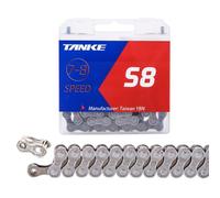 Chaîne De Vélo 8s, Vitesse Semi-Creuse, Pour Vtt/Vélo De Route, Accessoires De Cyclisme 116l, Gris