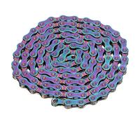 Chaîne de Vélo 9 Vitesses avec Crochet et Boucle Chaîne de Vélo de Montagne Galvanoplastie Colorée Double X Bridge Design Chaîne de Vélo VTT en Acier au Carbone pour Vélo de Montagne de Route
