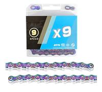 Chaîne de vélo galvanisée 116 L, 9 à 12 Vitesses, Durable, for la Plupart des vélos de Route et VTT.(Color no,9S)