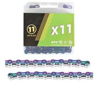 Chaîne de vélo galvanisée 116 L, 9 à 12 Vitesses, Durable, for la Plupart des vélos de Route et VTT.(Color el,11S)