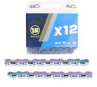 Chaîne de vélo galvanisée 116 L, 9 à 12 Vitesses, Durable, for la Plupart des vélos de Route et VTT.(Color no,12S)