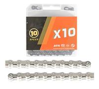 Chaîne de vélo galvanisée 116 L, 9 à 12 Vitesses, Durable, for la Plupart des vélos de Route et VTT.(Silver no,10S)