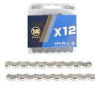 Chaîne de vélo galvanisée 116 L, 9 à 12 Vitesses, Durable, for la Plupart des vélos de Route et VTT.(Silver no,12S)