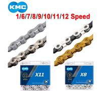 Chaîne de vélo KMC 7 8 9 10 11 12 vitesses, chaînes de vélo de montagne 116L 118 maillons, chaîne de vélo de route Curren à vitesse unique S1 pour Shimano X8 Silver