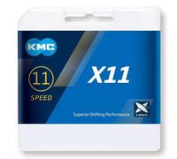 Chaîne de vélo - KMC - X11 - 118 maillons - Compatible Shimano, Campagnolo, SRAM - Gris